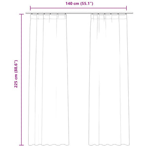 vidaXL Blackout Curtains with Hooks 2 pcs. Velvet Beige 140x225 cm