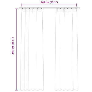 vidaXL Blackout Curtains with Hooks 2 pcs Velvet Beige 140x245 cm