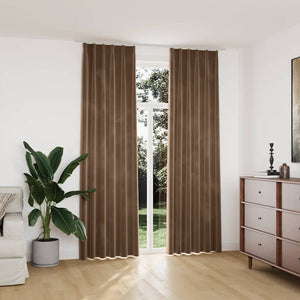 vidaXL Blackout Curtains with Hooks 2 pcs Velvet Beige 140x245 cm