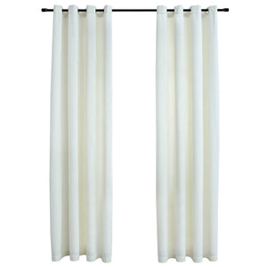 vidaXL Eyelet Blackout Curtains 2 pcs. Velvet Cream 140x245 cm