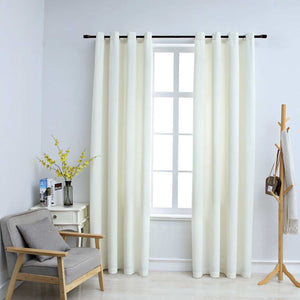 vidaXL Eyelet Blackout Curtains 2 pcs. Velvet Cream 140x245 cm