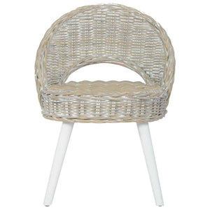 vidaXL Kubu Rattan Armchair White