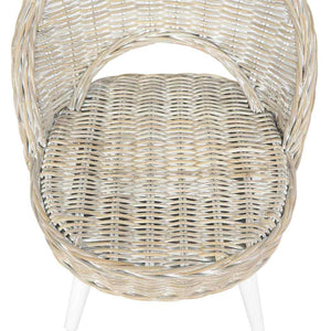 vidaXL Kubu Rattan Armchair White