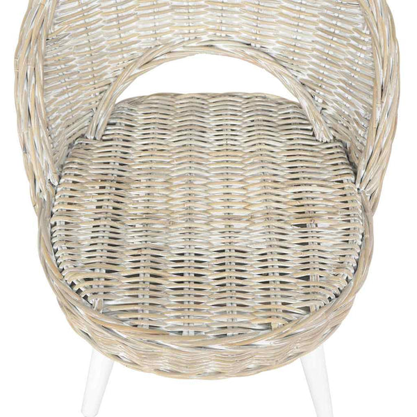 vidaXL Kubu Rattan Armchair White