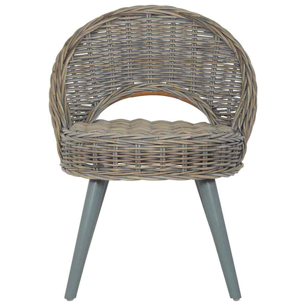 vidaXL Armchair Kubu Rattan Grey