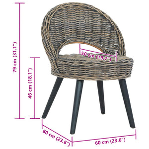 vidaXL Kubu Rattan Armchair Black