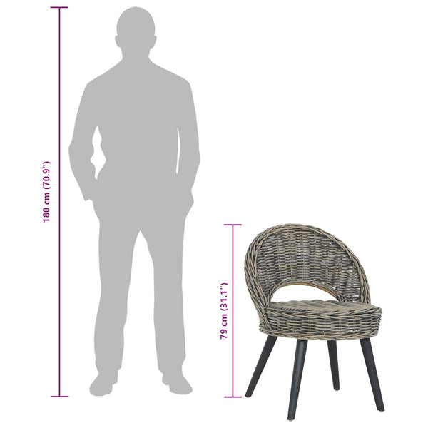 vidaXL Kubu Rattan Armchair Black