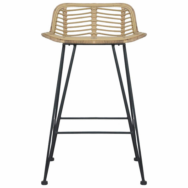 vidaXL Bar Stools 2 pcs Rattan Natural