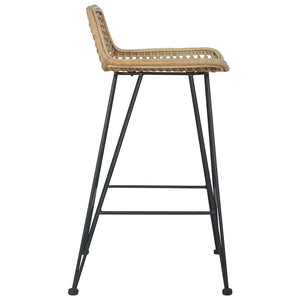 vidaXL Bar Stools 2 pcs Rattan Natural
