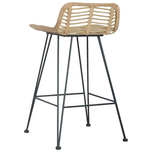 vidaXL Bar Stools 2 pcs Rattan Natural