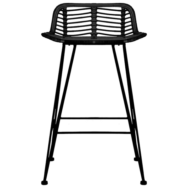 vidaXL Bar Stools 2 pcs Black Rattan