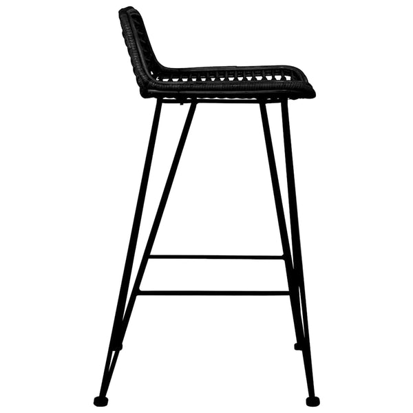 vidaXL Bar Stools 2 pcs Black Rattan