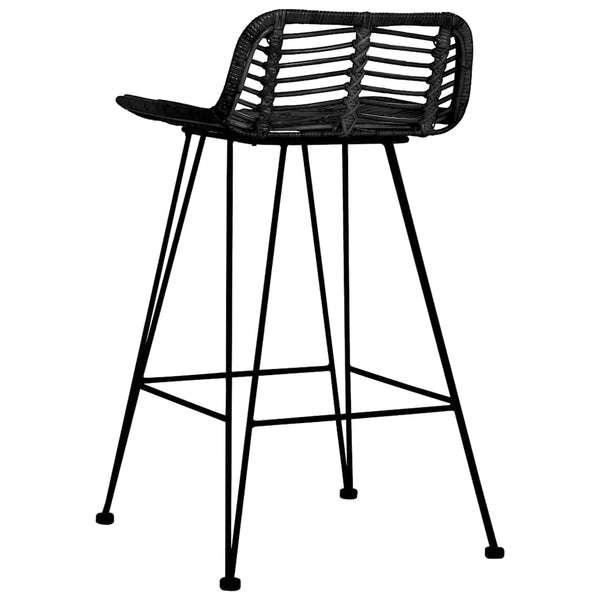 vidaXL Bar Stools 2 pcs Black Rattan