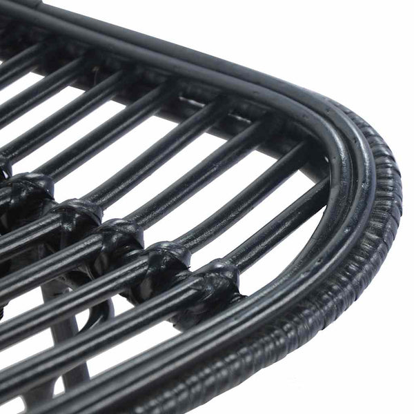 vidaXL Bar Stools 2 pcs Black Rattan