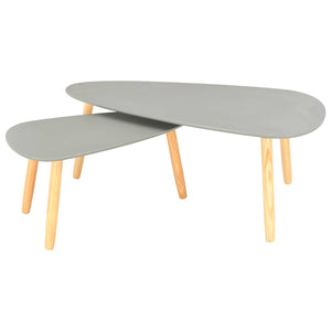vidaXL Coffee Tables 2 pcs Grey Solid Pine Wood