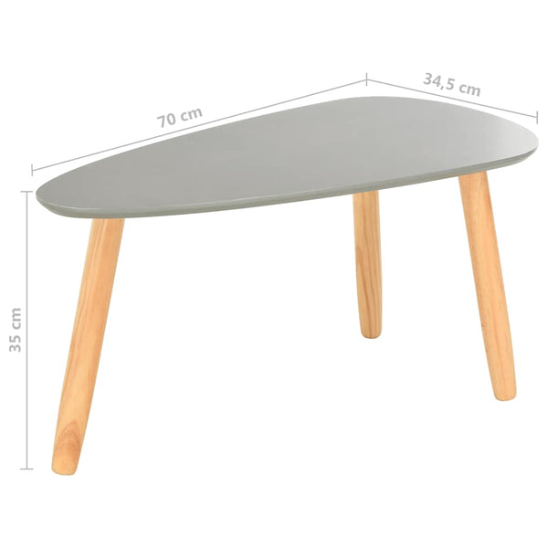 vidaXL Coffee Tables 2 pcs Grey Solid Pine Wood