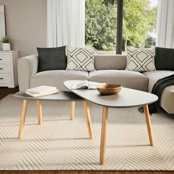 vidaXL Coffee Tables 2 pcs Grey Solid Pine Wood