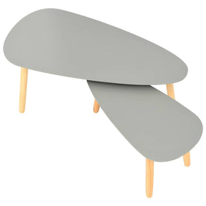 vidaXL Coffee Tables 2 pcs Grey Solid Pine Wood