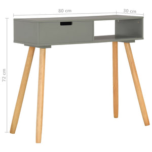 vidaXL Console Table Grey 80x30x72 cm Solid Pine Wood