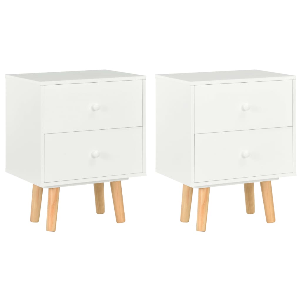 vidaXL Nightstands 2 pcs. White 40 x 30 x 50 cm Solid Pine Wood