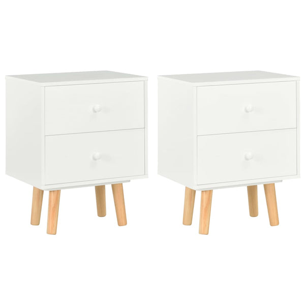 vidaXL Nightstands 2 pcs. White 40 x 30 x 50 cm Solid Pine Wood