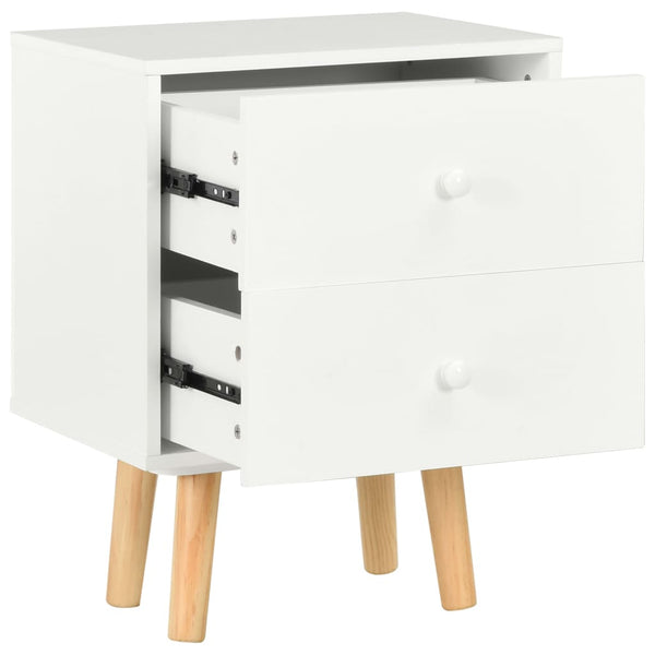 vidaXL Nightstands 2 pcs. White 40 x 30 x 50 cm Solid Pine Wood