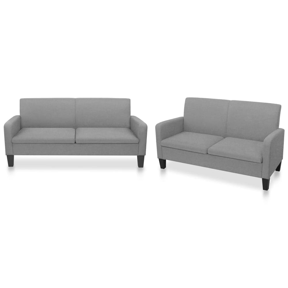 vidaXL 2-Seater Sofa Set Fabric Light Grey