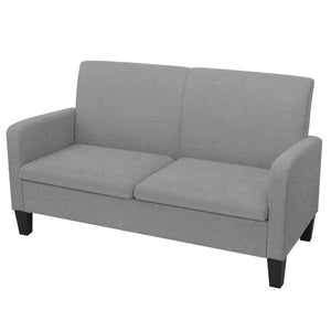 vidaXL 2-Seater Sofa Set Fabric Light Grey