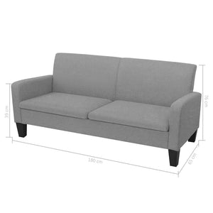 vidaXL 2-Seater Sofa Set Fabric Light Grey