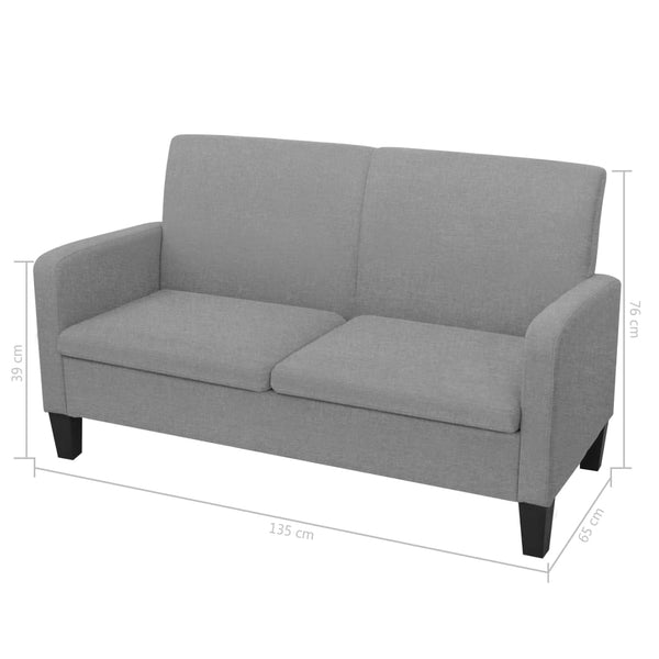vidaXL 2-Seater Sofa Set Fabric Light Grey