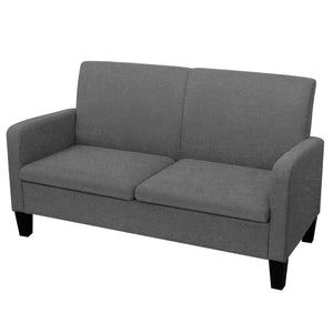 vidaXL 2-Seater Sofa Set Fabric Dark Grey