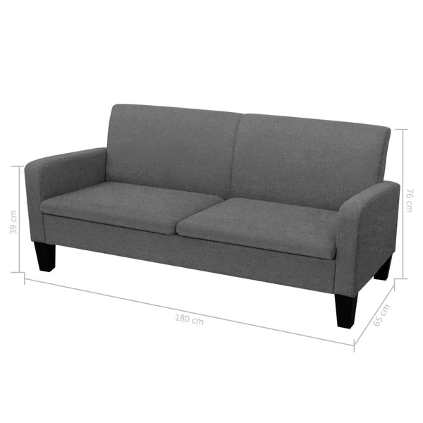 vidaXL 2-Seater Sofa Set Fabric Dark Grey