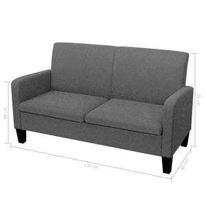 vidaXL 2-Seater Sofa Set Fabric Dark Grey