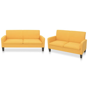 vidaXL 2-Piece Sofa Set Fabric Yellow