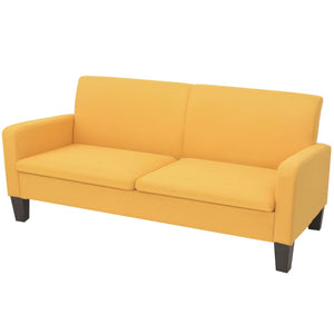 vidaXL 2-Piece Sofa Set Fabric Yellow