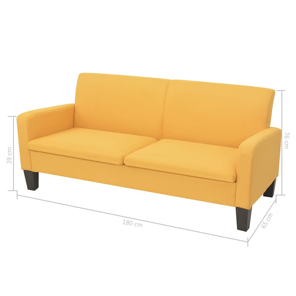 vidaXL 2-Piece Sofa Set Fabric Yellow