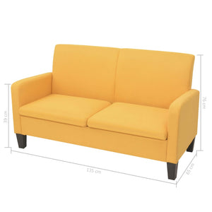vidaXL 2-Piece Sofa Set Fabric Yellow