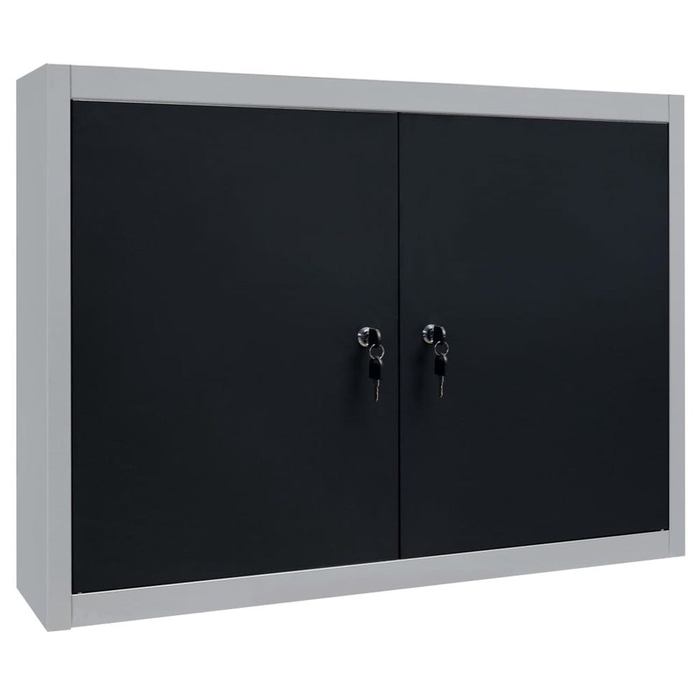 vidaXL Wall-Mounted Tool Cabinet Industrial Style Metal Grey and Black