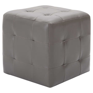 vidaXL Poufs 2 pcs. Grey 30x30x30 cm Faux Leather