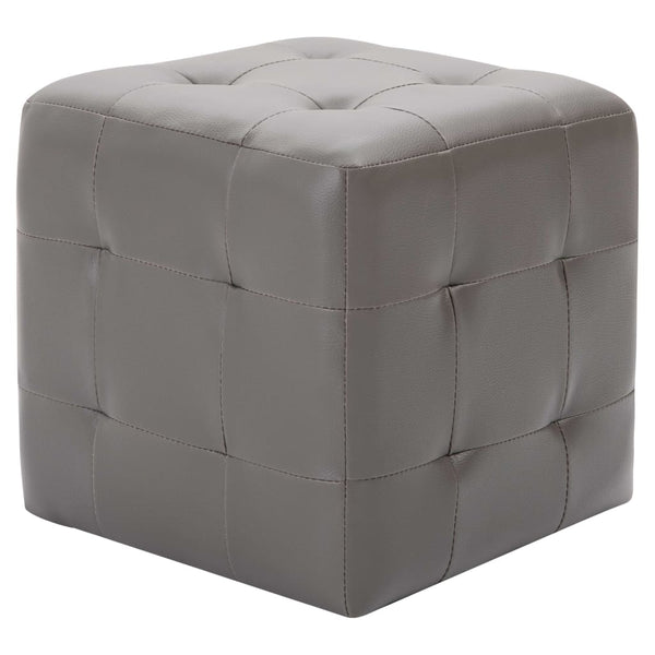 vidaXL Poufs 2 pcs. Grey 30x30x30 cm Faux Leather