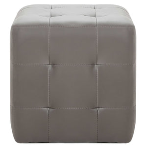 vidaXL Poufs 2 pcs. Grey 30x30x30 cm Faux Leather