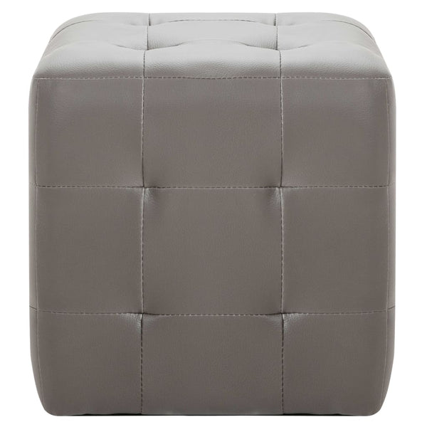 vidaXL Poufs 2 pcs. Grey 30x30x30 cm Faux Leather