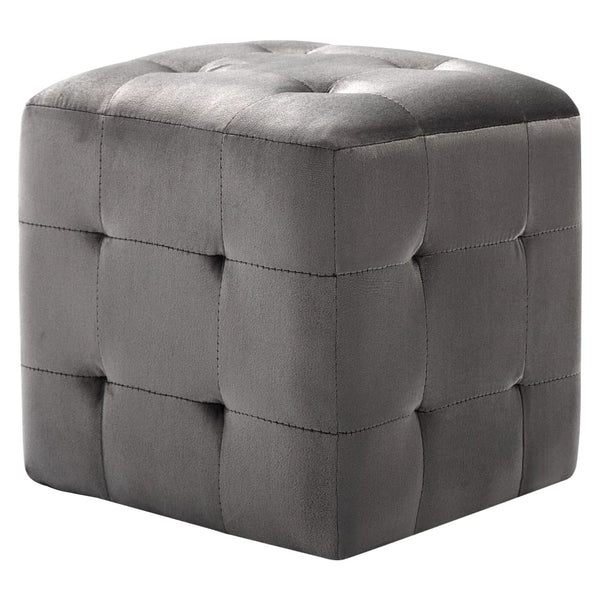 vidaXL Ottoman 2 pcs. Grey 30x30x30 cm Velvet