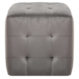 vidaXL Ottoman 2 pcs. Grey 30x30x30 cm Velvet