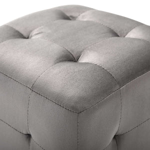 vidaXL Ottoman 2 pcs. Grey 30x30x30 cm Velvet