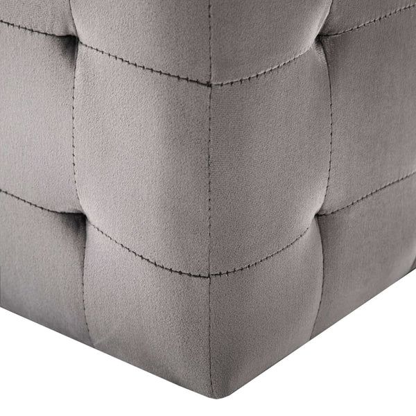 vidaXL Ottoman 2 pcs. Grey 30x30x30 cm Velvet