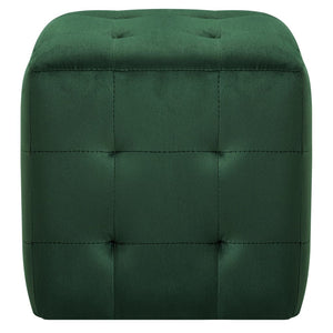 vidaXL Pouf 2 pcs Green 30x30x30 cm Velvet Fabric