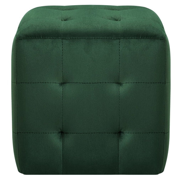 vidaXL Pouf 2 pcs Green 30x30x30 cm Velvet Fabric