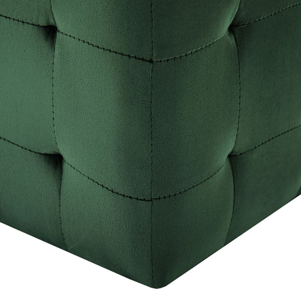 vidaXL Pouf 2 pcs Green 30x30x30 cm Velvet Fabric