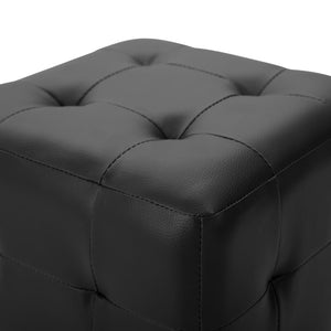 vidaXL Pouf 2 pcs. Black 30x30x30 cm Faux Leather